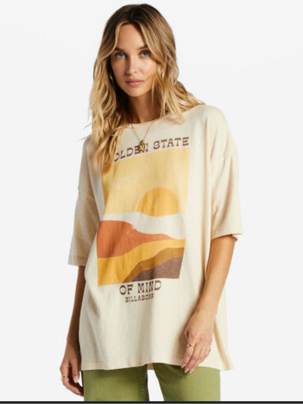 Billabong Vast Horizons Oversized Graphic Tee Cream XS
